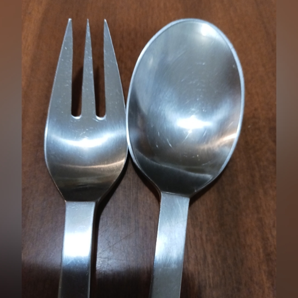 Dansk Serving Dlatware Fork Spoon Discontinued Pair - Picture 3 of 7